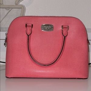 MICHAEL KORS PINK LG LEATHER SATCHEL
